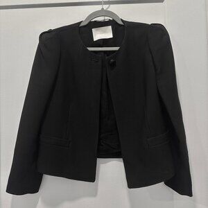 Massimo Dutti Collarless Blazer Size 6 Black LIKE NEW!